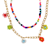 Collar doble colorful flores