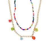 Collar doble colorful flores