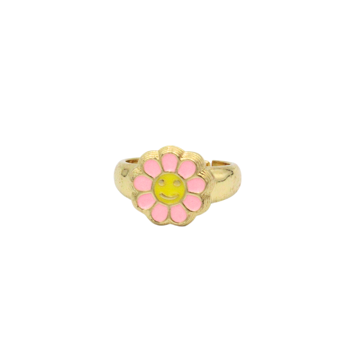 Anillo Chunky Flor Rosa