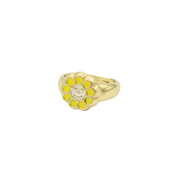 Anillo chunky flor amarilla