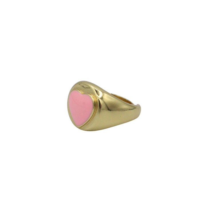 Anillo Chunky Corazon Rosa