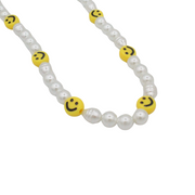 Collar perlas smiley face