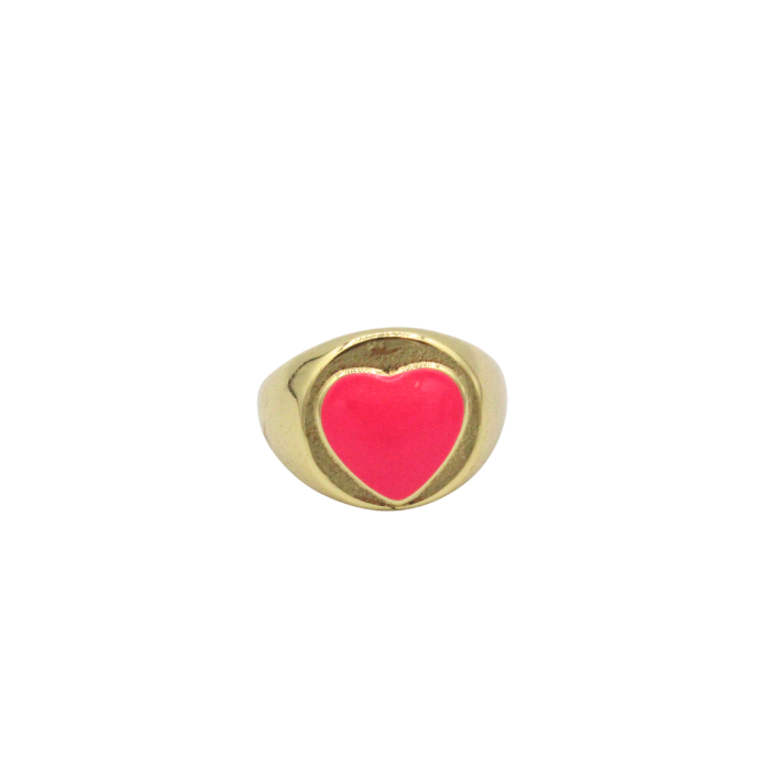 Anillo Chunky Corazon Fucsia