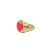 Anillo Chunky Corazon Fucsia