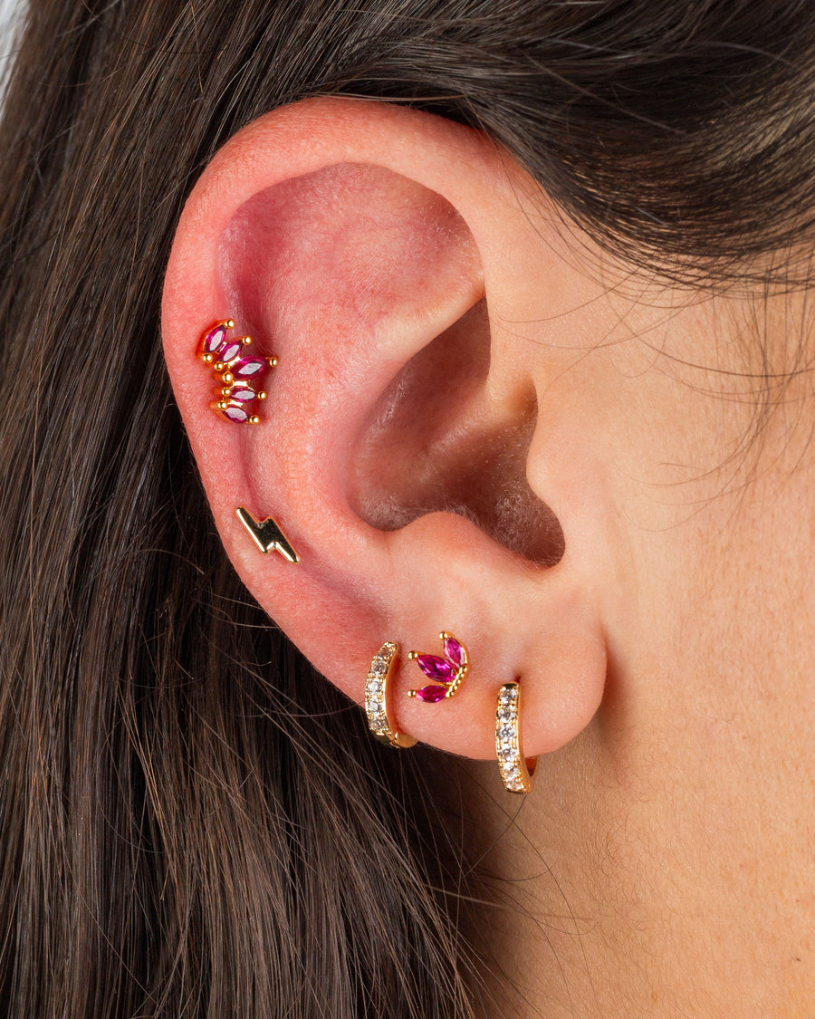 Piercing Rosa 5 Cristales