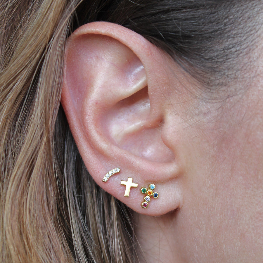 Par Aretes Cruz Colores