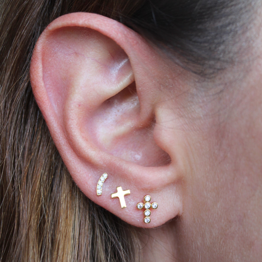 Par Aretes Cruz Cristales