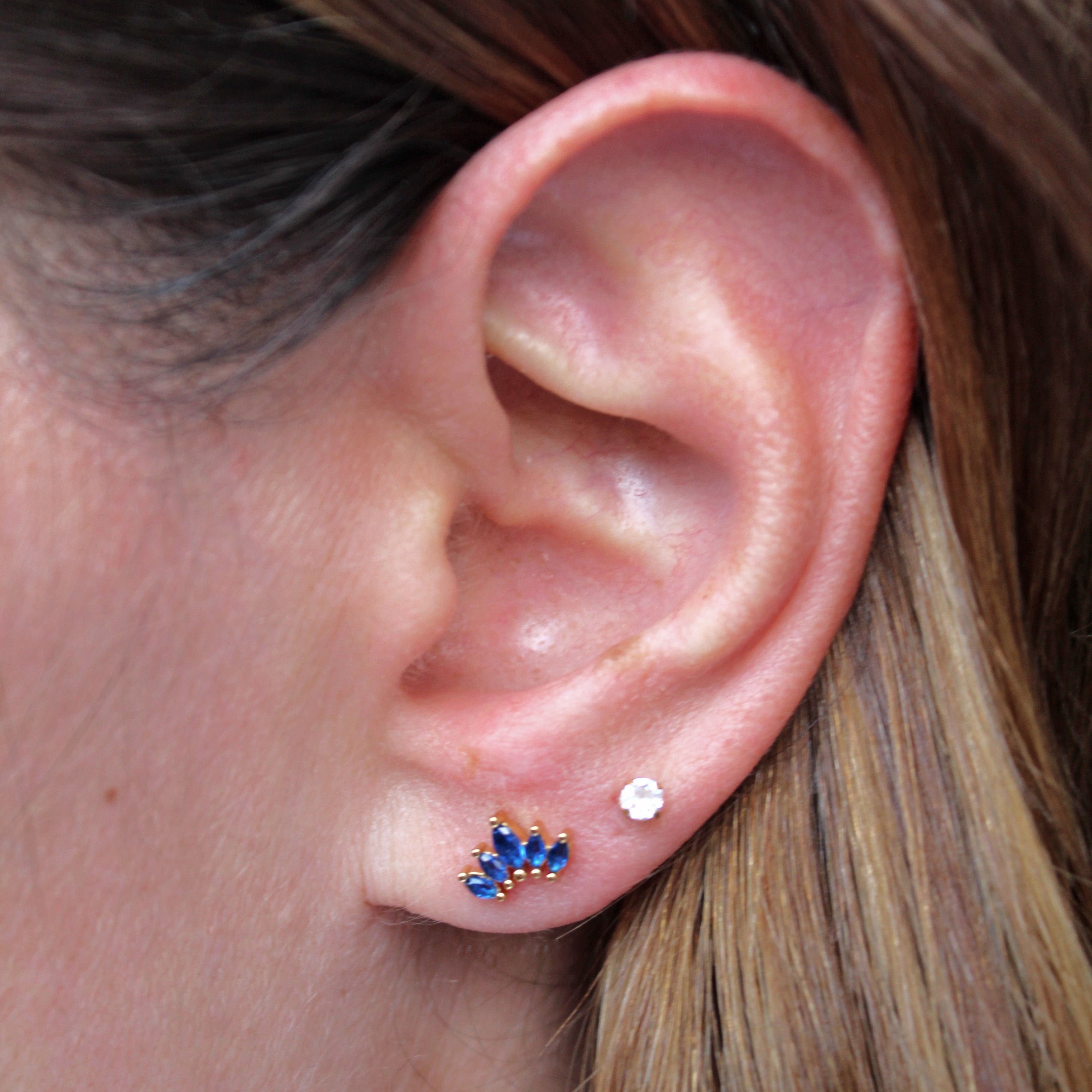 Piercing Cinco Cristales Azul
