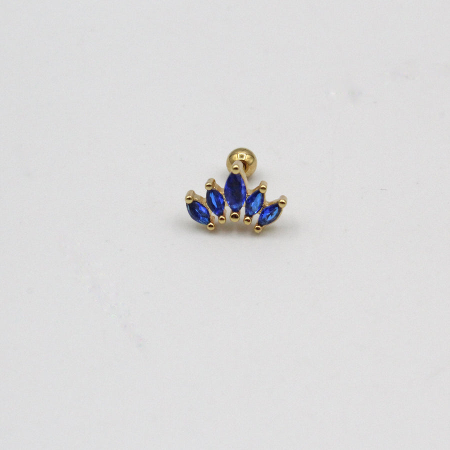 Piercing Cinco Cristales Azul