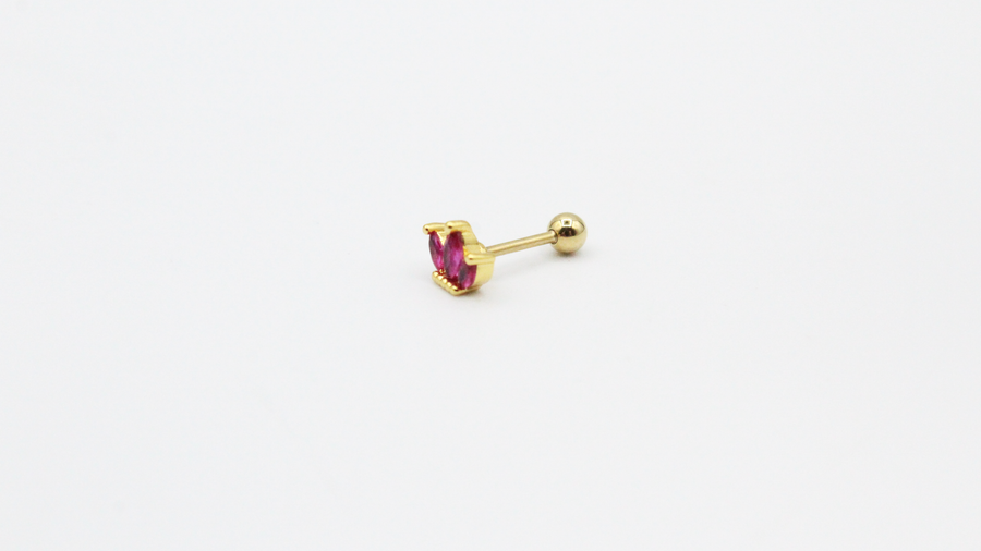 Piercing Rosa 3 Cristales